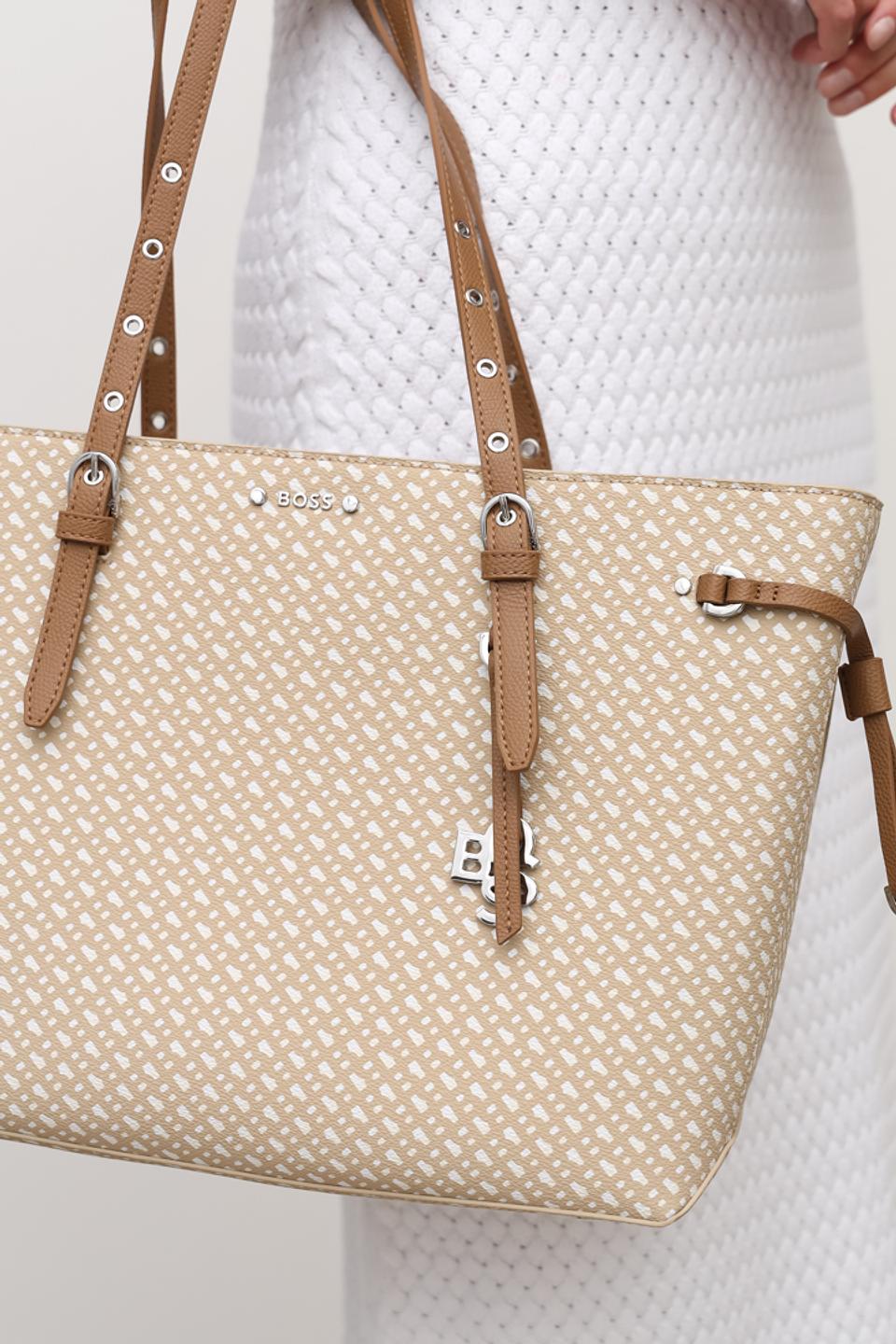 Сумка Boss Black с узором бежевый
