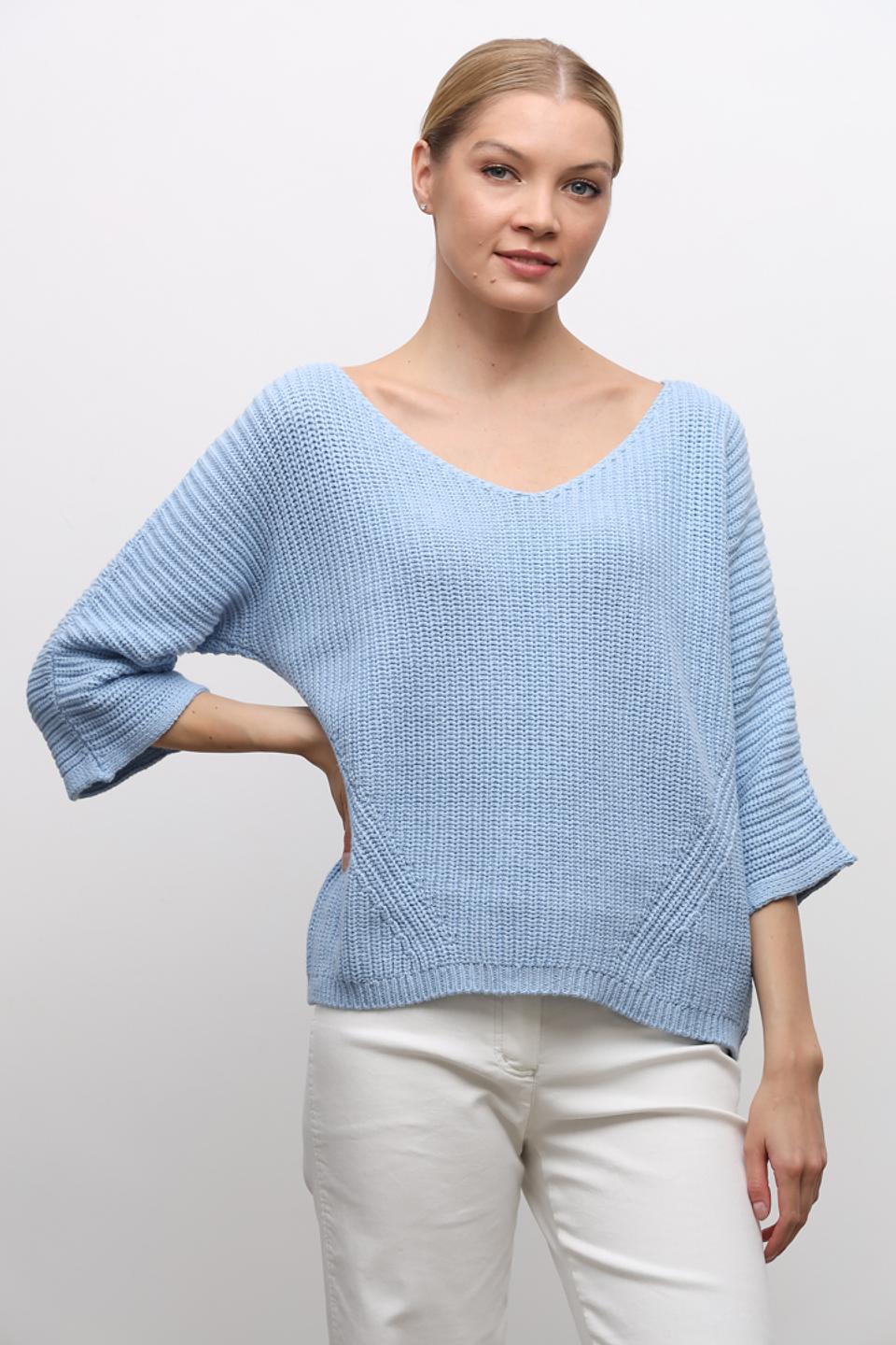 Пуловер SE Stenau голубой с рукавом 3/4