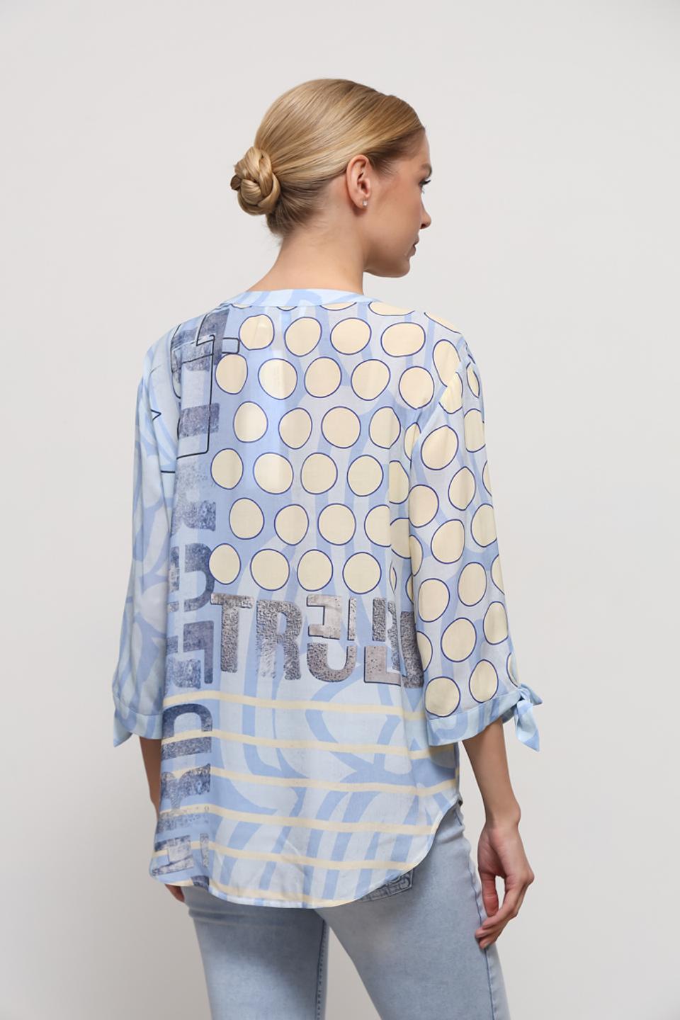 Блуза SE Stenau с принтом голубой