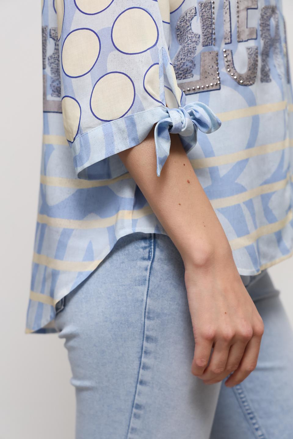 Блуза SE Stenau с принтом голубой