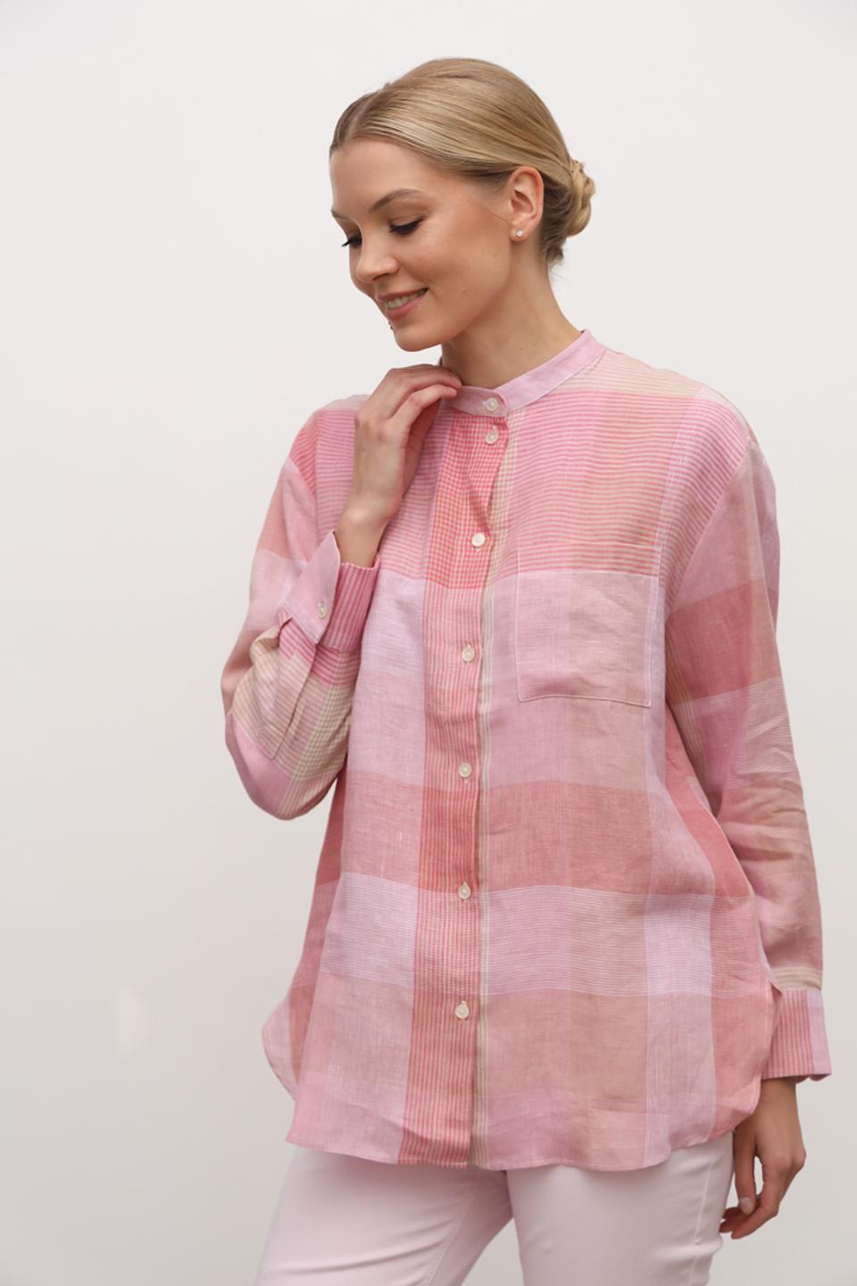 Рубашка Maerz в клетку розовая