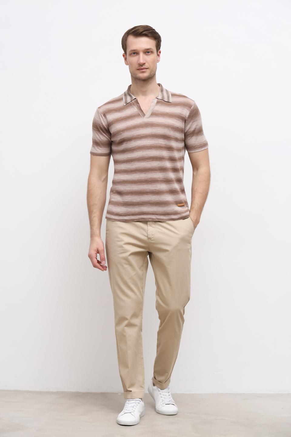 Поло Baldessarini в полоску бежевый