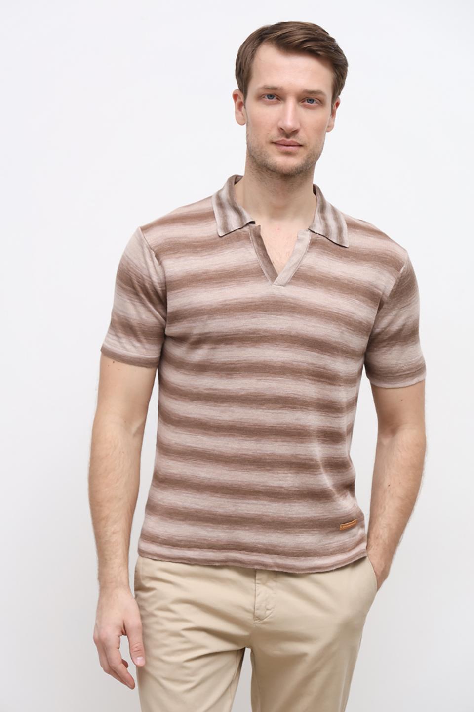 Поло Baldessarini в полоску бежевый