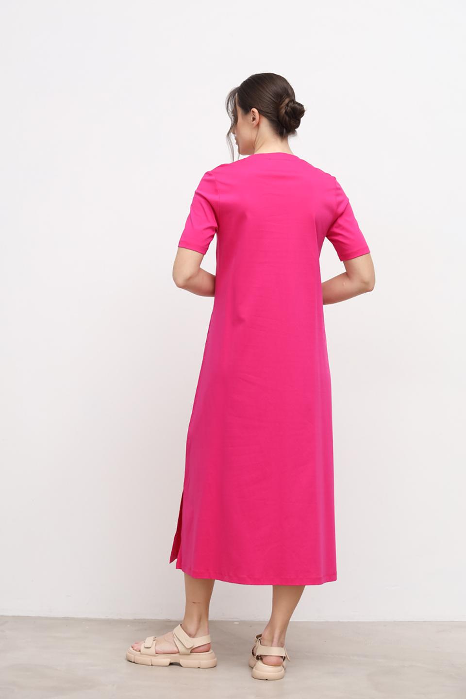 Платье Catnoir фуксия с V-образным вырезом