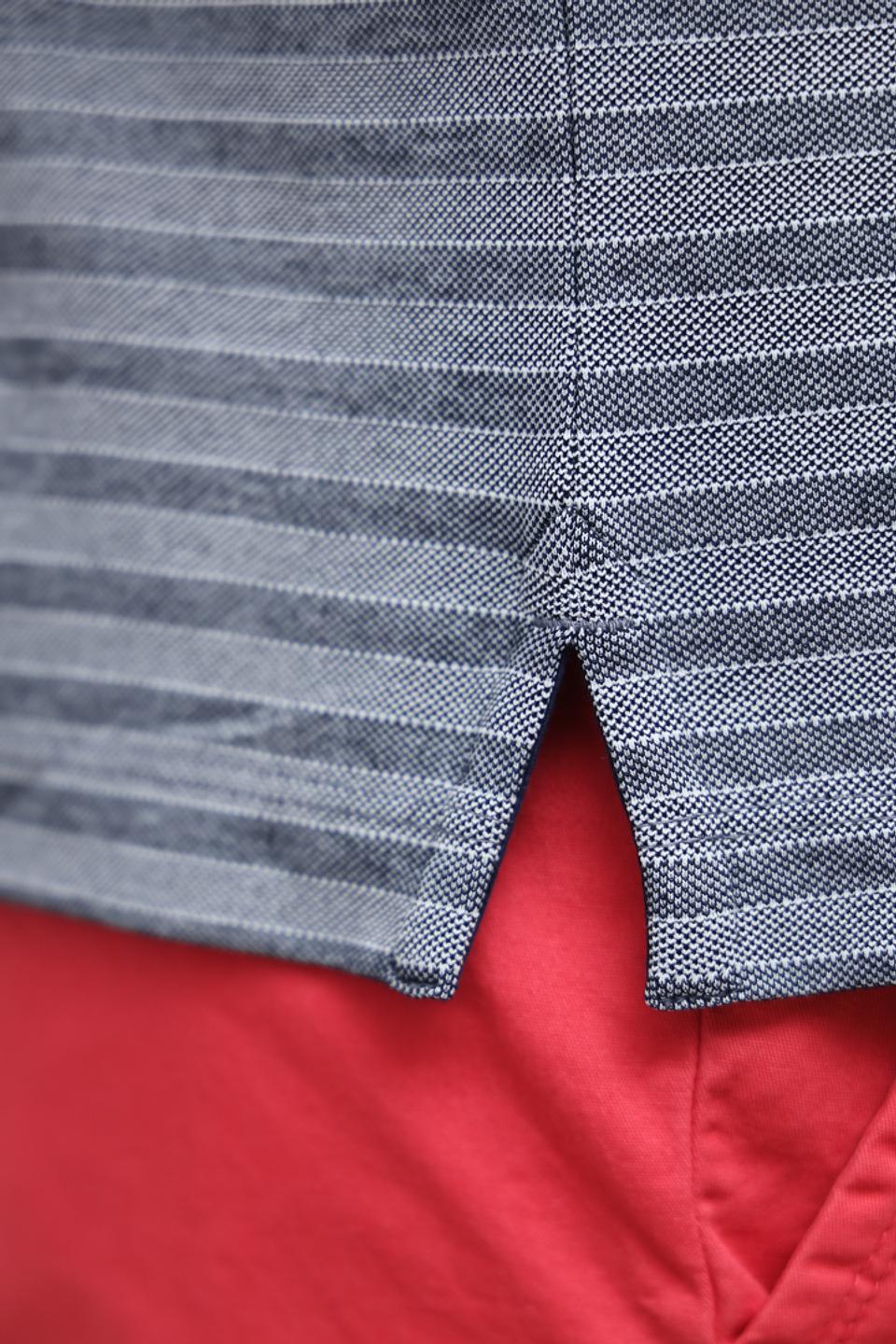 Поло Bugatti в полоску серое