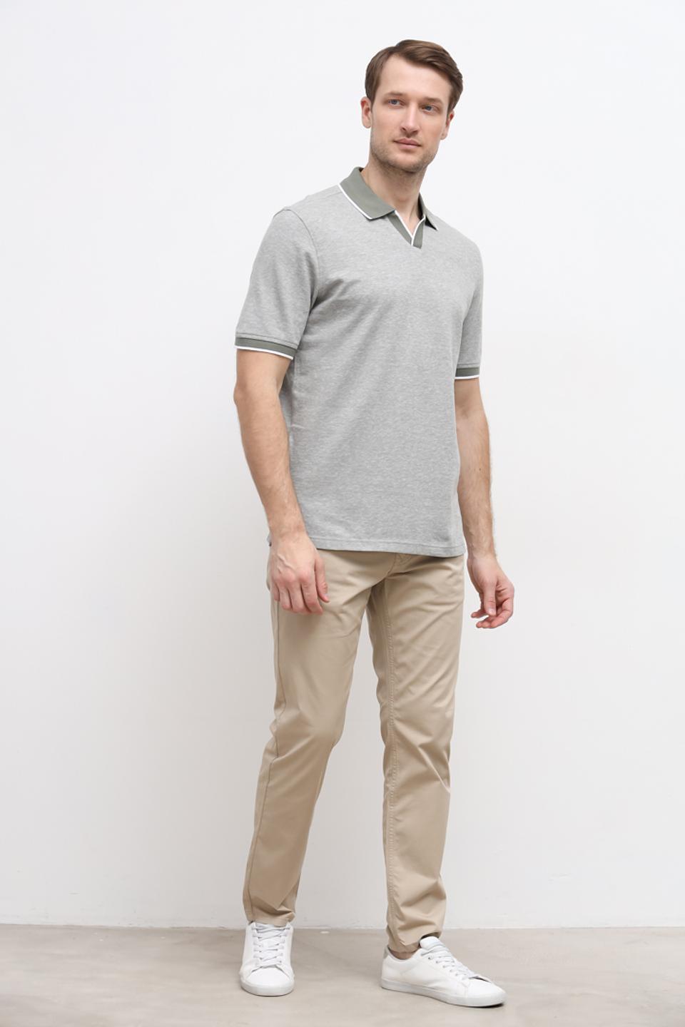 Поло Bugatti серое с отделкой