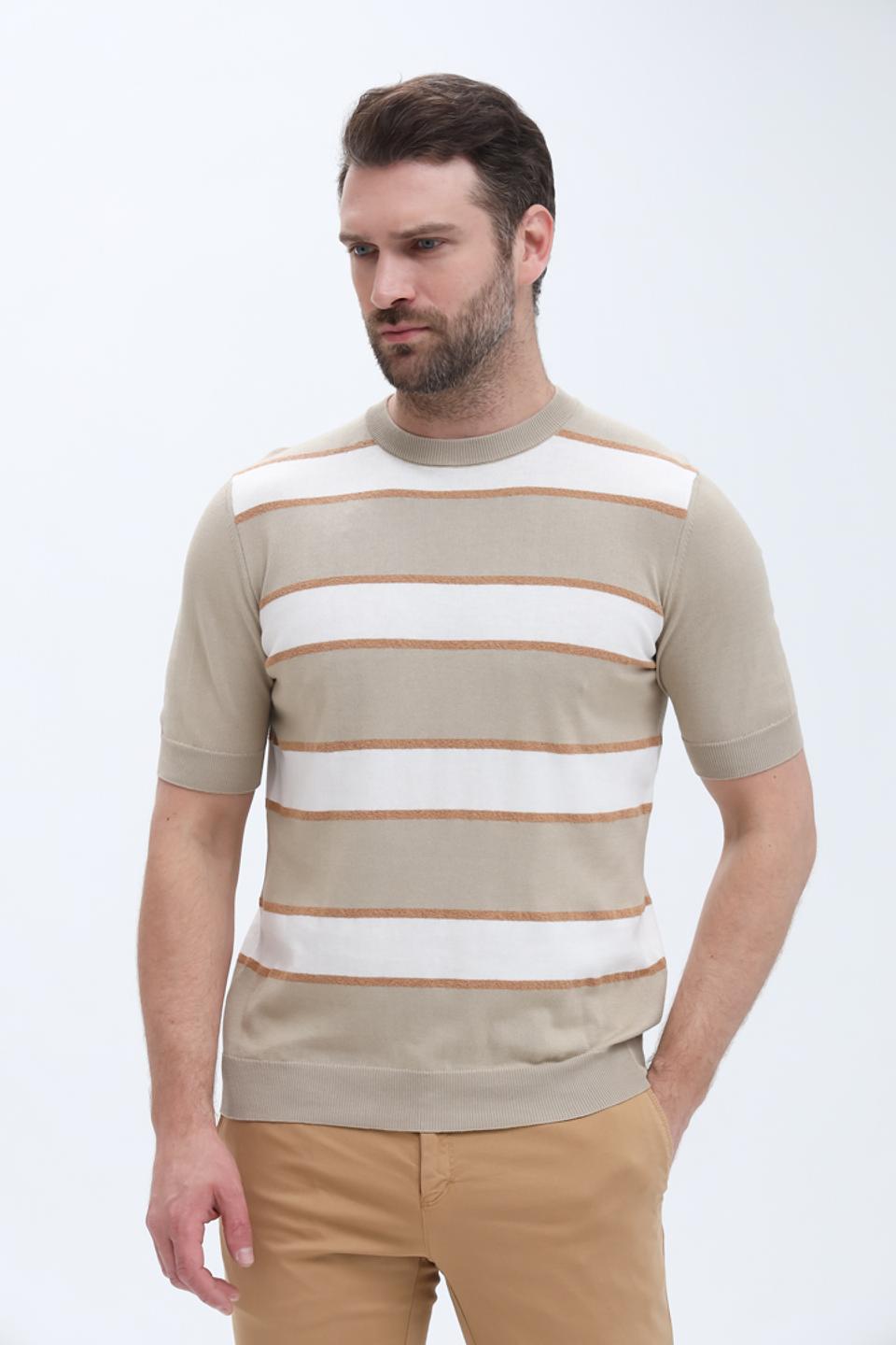 Пуловер Radi Perugia муж. в полоску бежевый