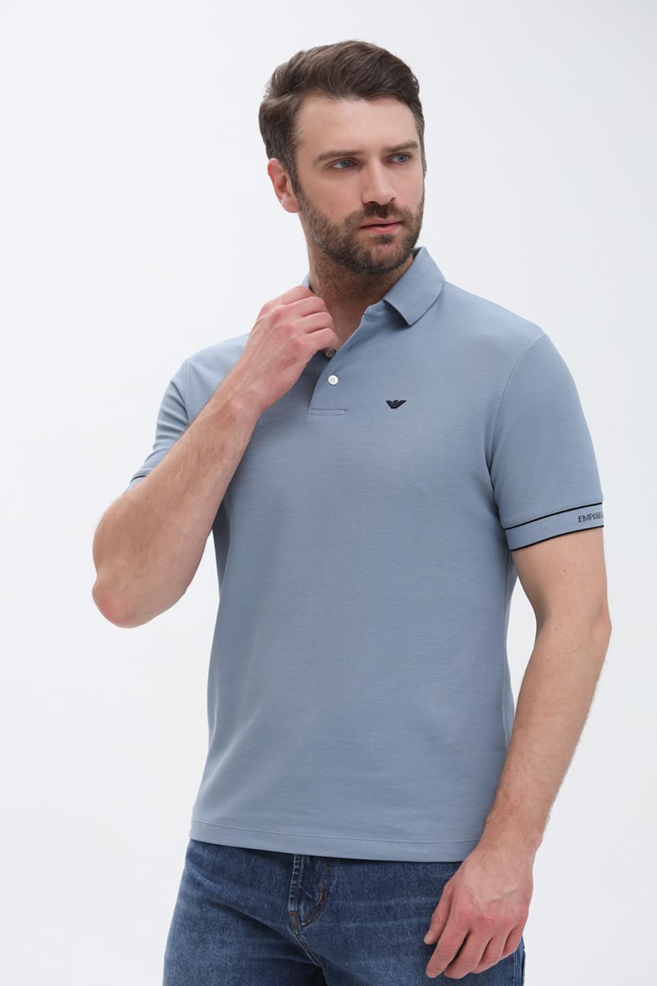 Поло Emporio Armani голубое