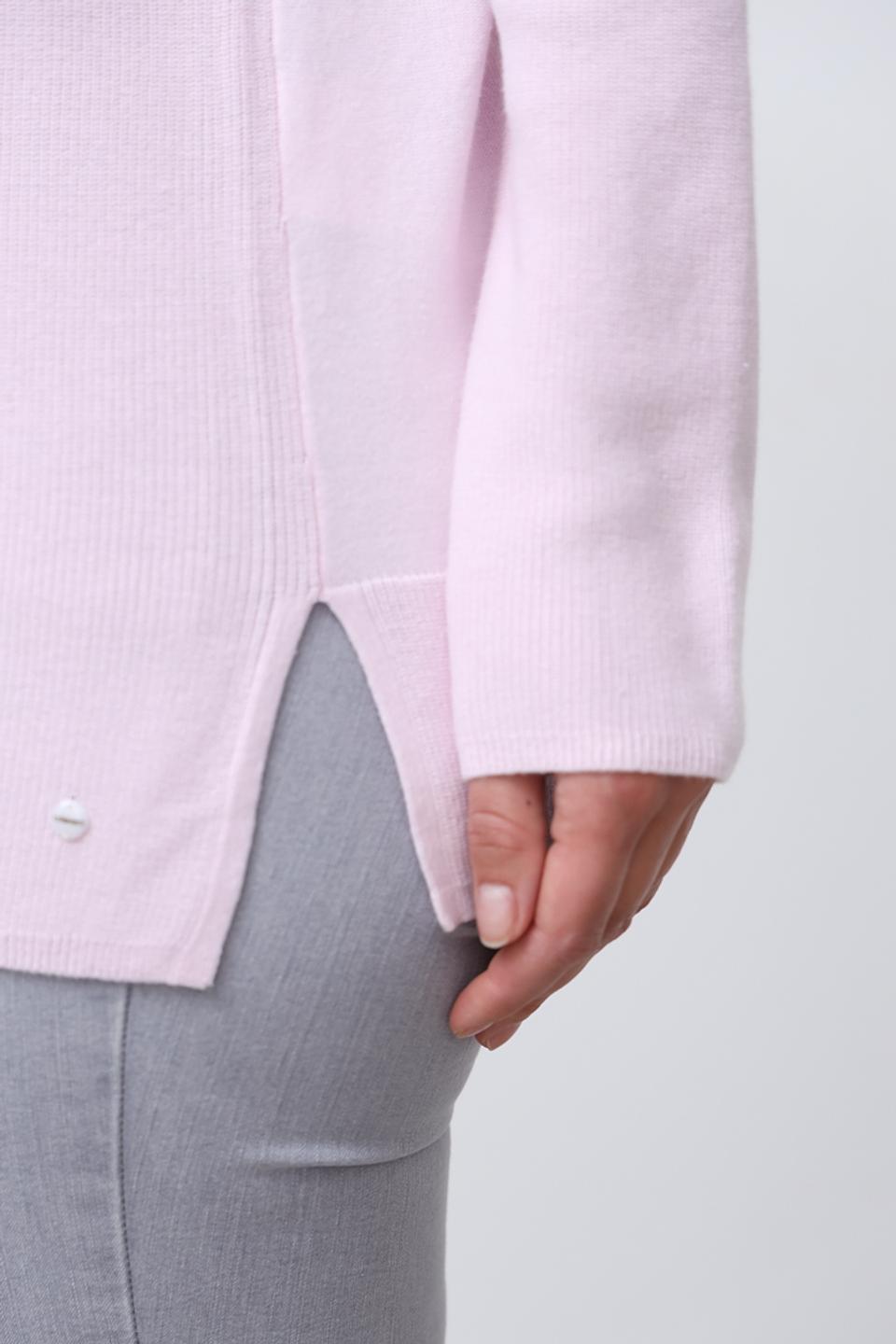 Пуловер Olsen V-образный розовый