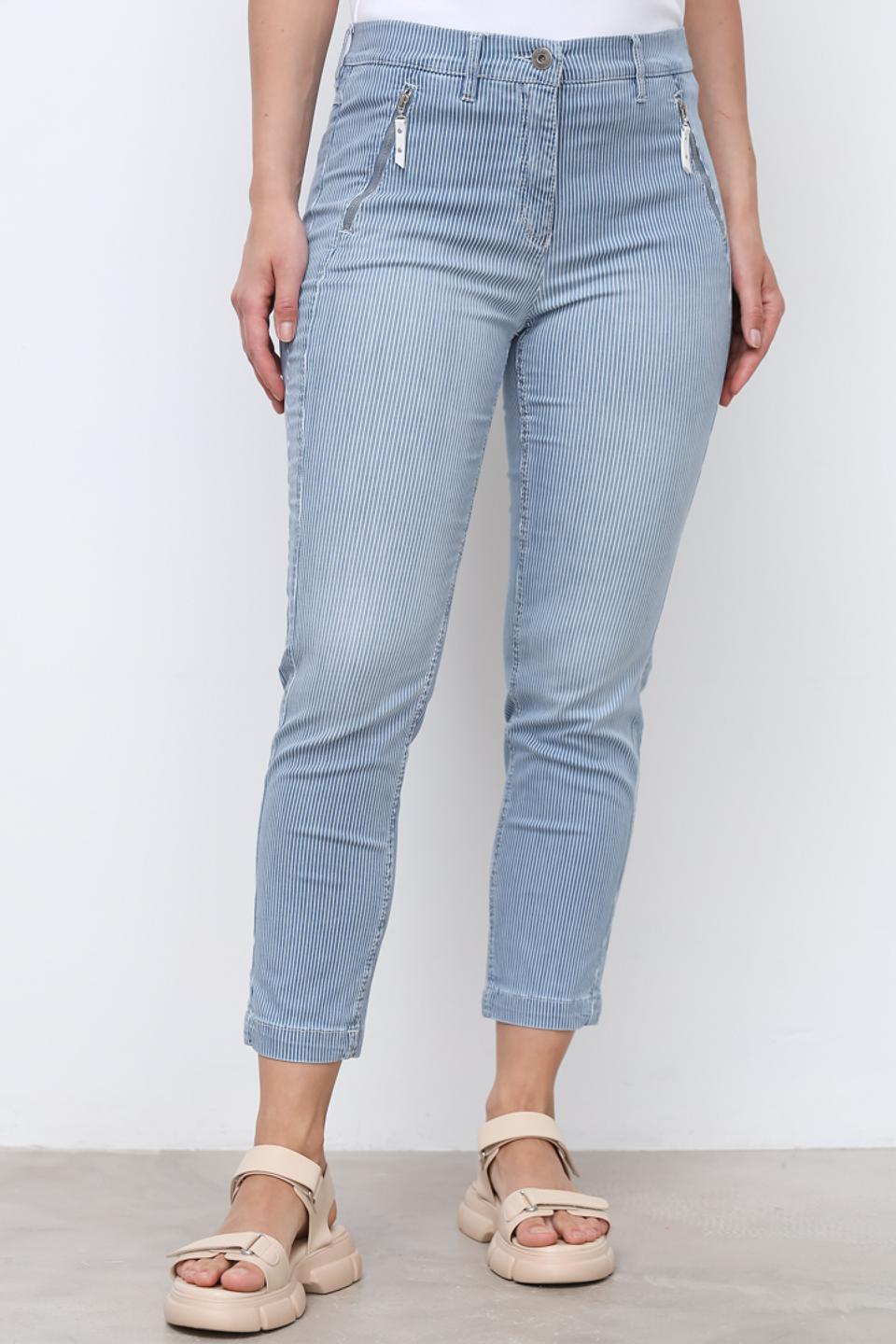 Джинсы Toni collection в полоску голубой