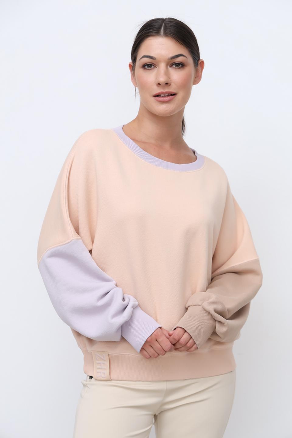 Пуловер Zhrill комбинированный персиковый