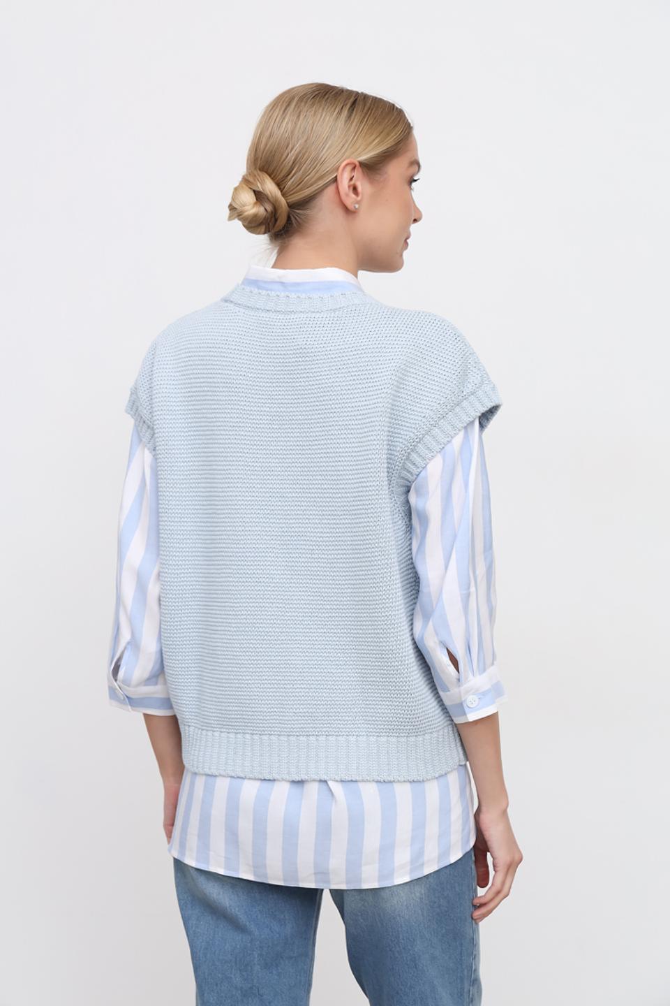 Жилет Maerz вязаный голубой