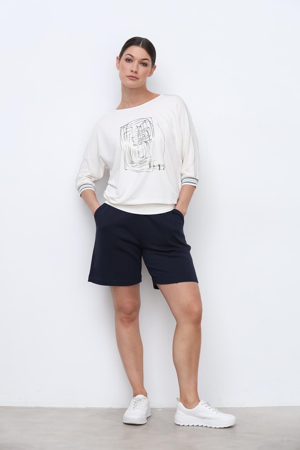 Лонгслив Bianca с принтом кремовый