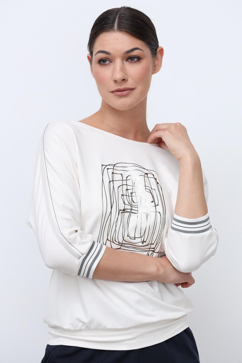 Лонгслив Bianca с принтом кремовый