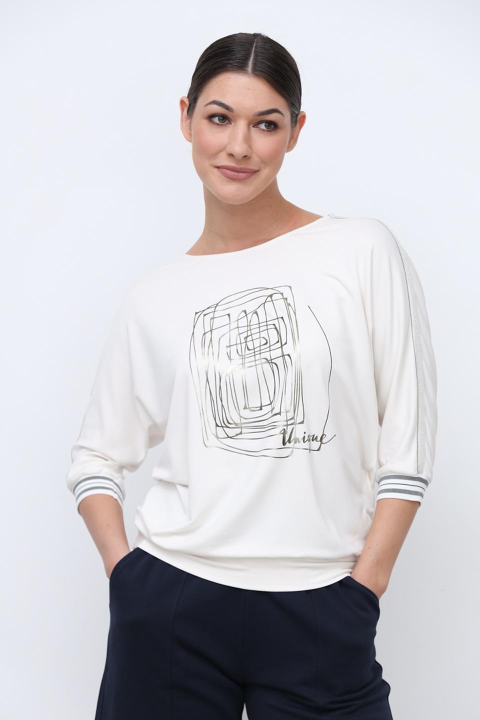 Лонгслив Bianca с принтом кремовый