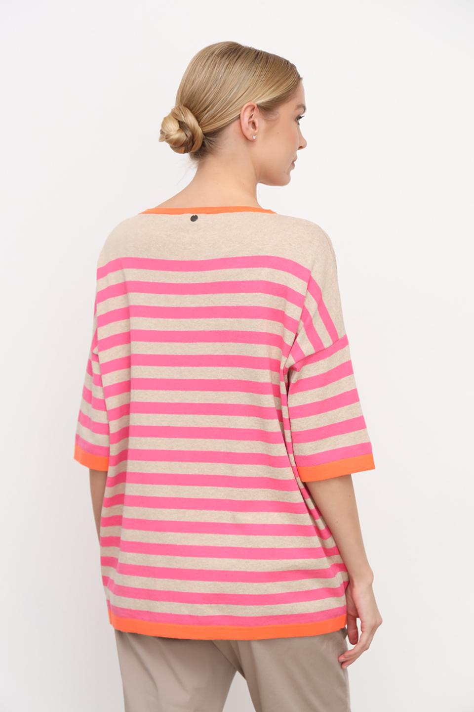 Пуловер You Just White в полоску