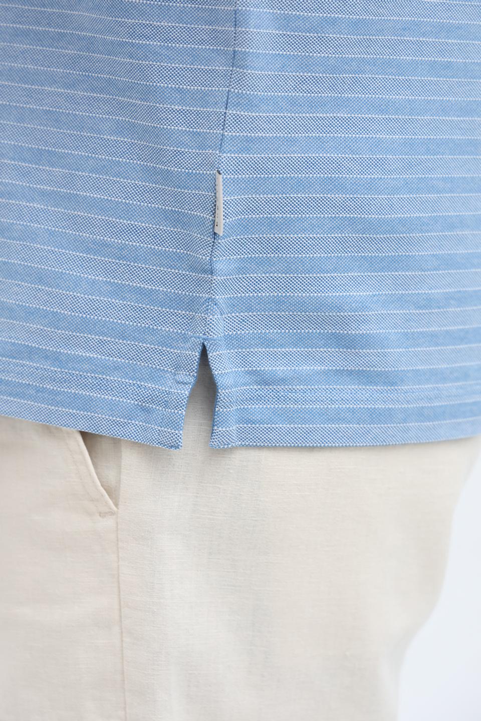 Поло Bugatti в полоску голубой