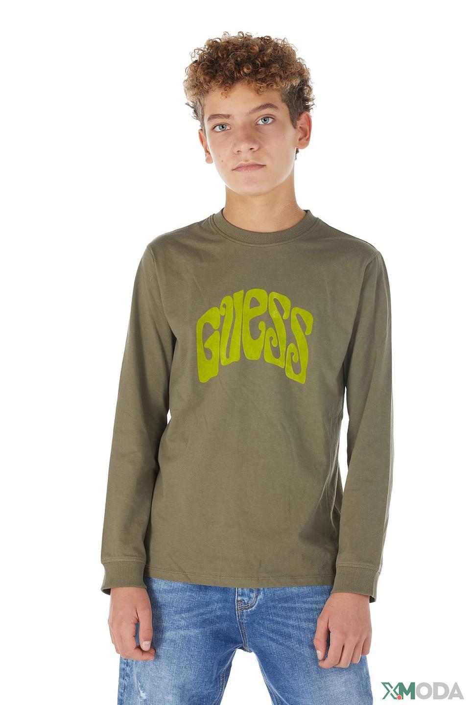 Футболка Guess с логотипом хаки