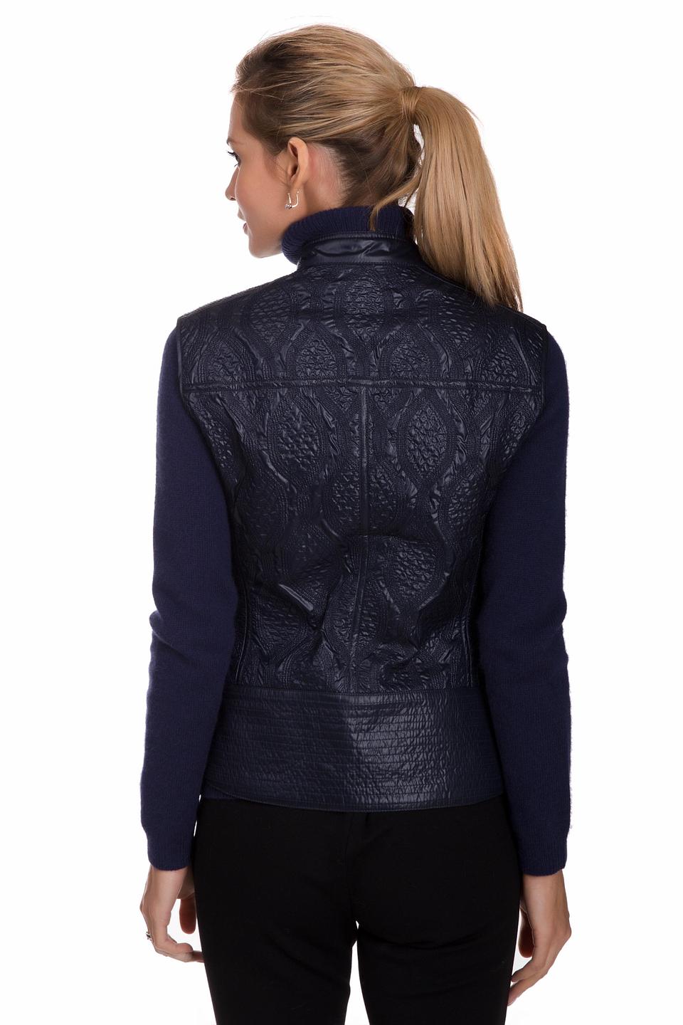 Жилет Gerry Weber синий стеганый с золотистой фурнитурой