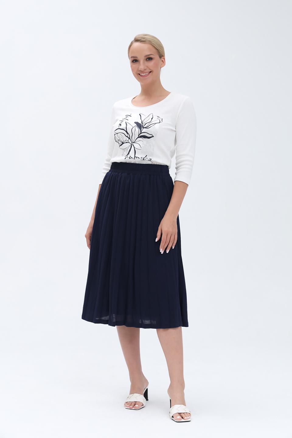 Юбка Olsen плиссированная темно-синяя