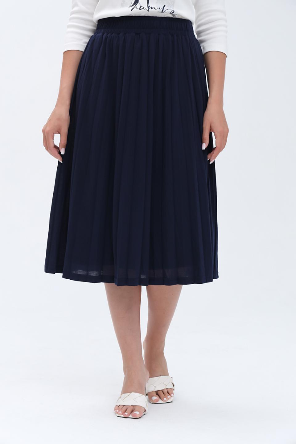 Юбка Olsen плиссированная темно-синяя