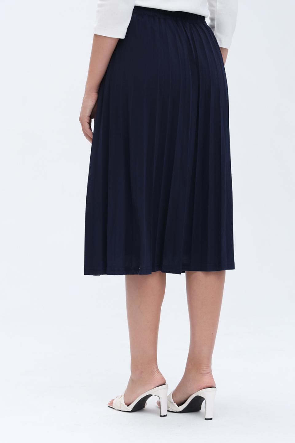 Юбка Olsen плиссированная темно-синяя