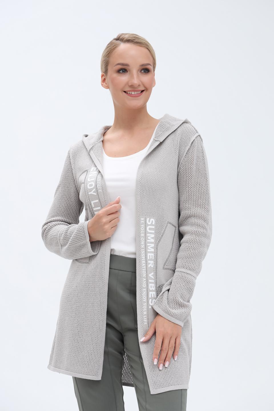 Жакет Monari с надписями серый