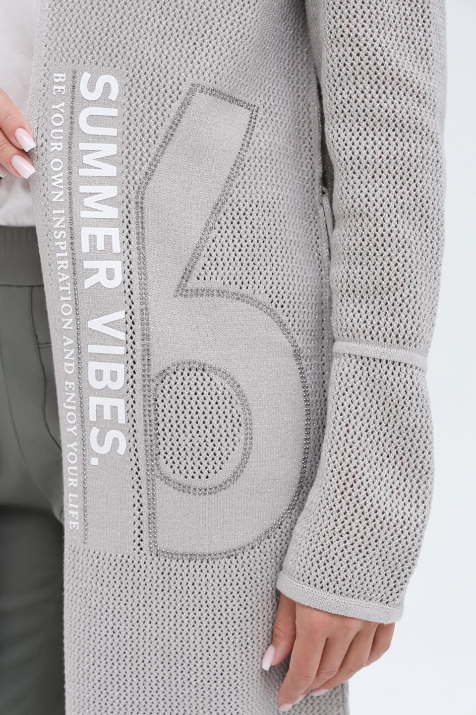 Жакет Monari с надписями серый