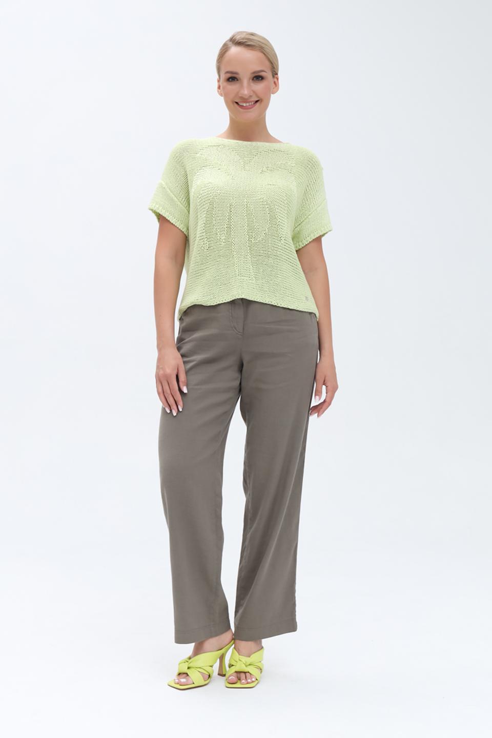 Пуловер Monari лайм с коротким рукавом