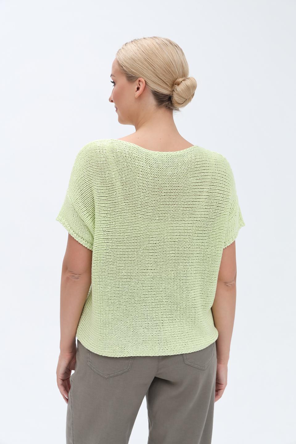 Пуловер Monari лайм с коротким рукавом