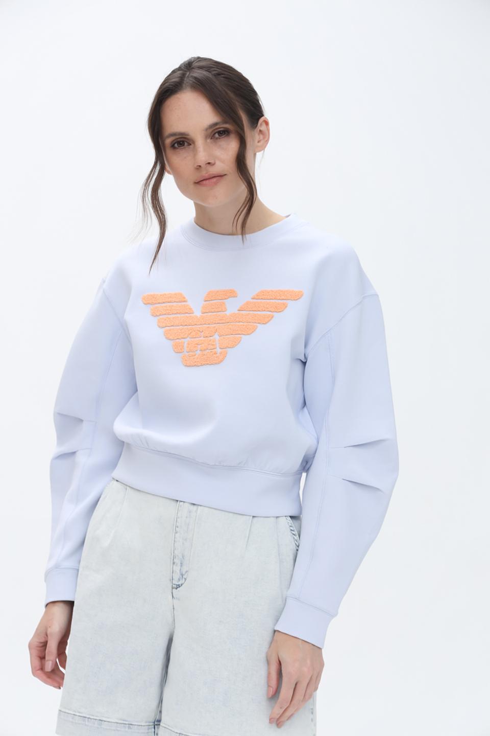 Джемпер Emporio Armani голубой с логотипом