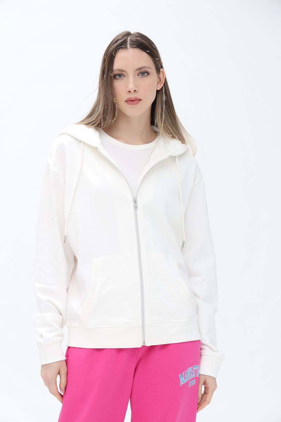Толстовка Alcott женская белая на молнии
