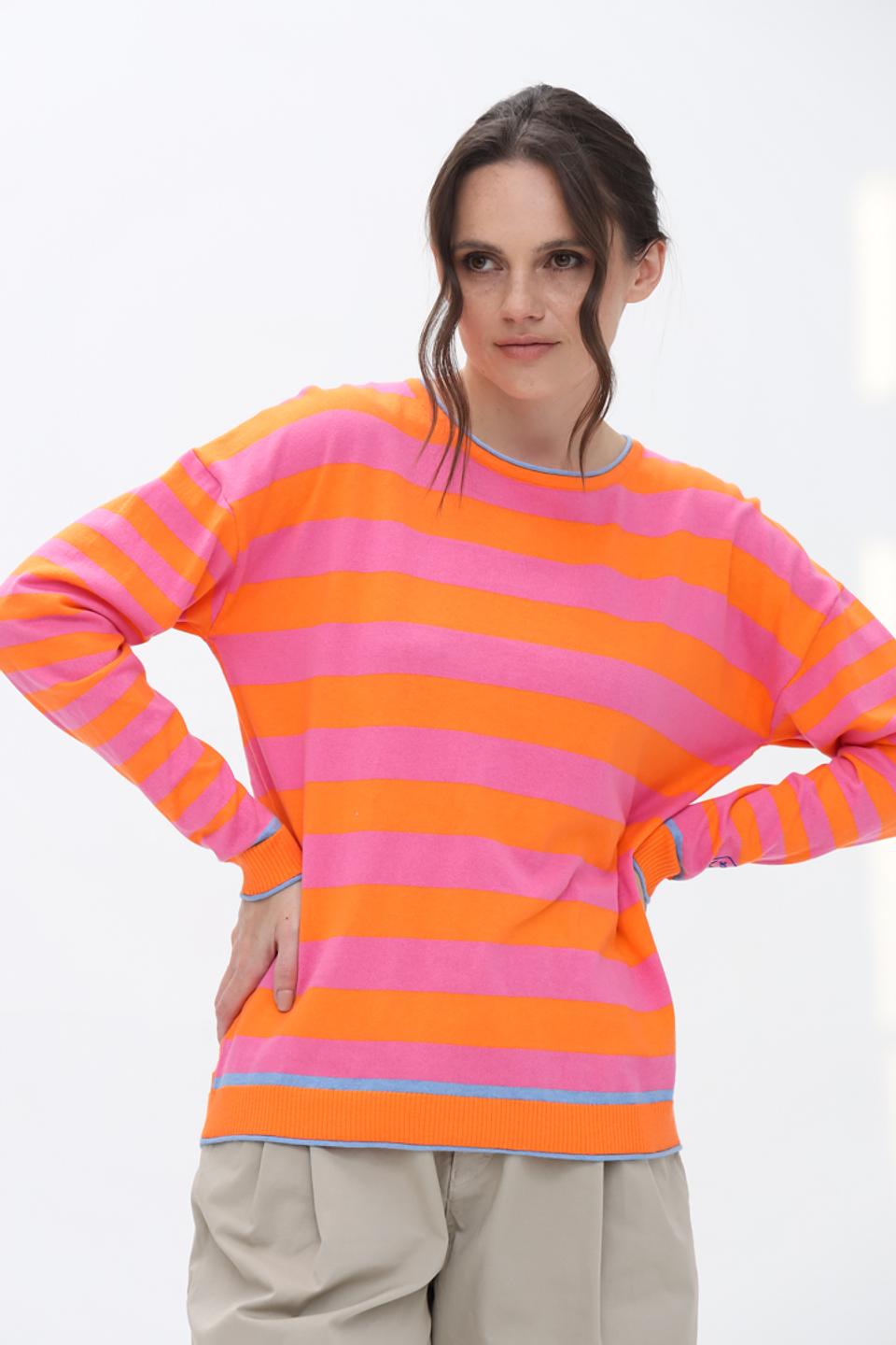 Пуловер Frieda and Freddies в полоску оранжевый