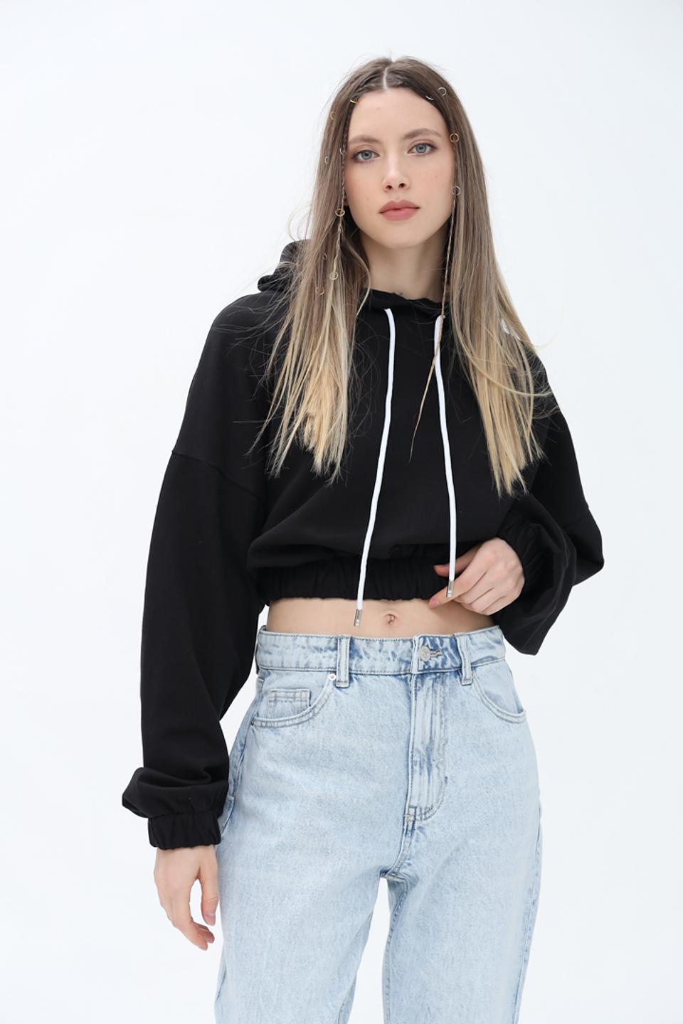 Джемпер Alcott черный с капюшоном