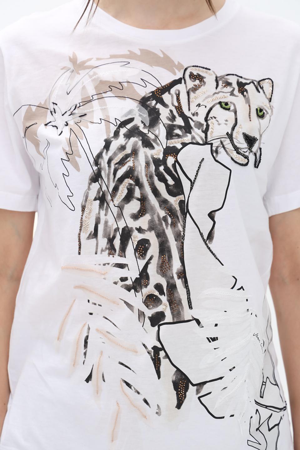 Футболка Marc Cain с принтом тигра