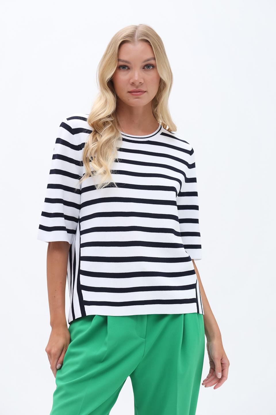 Пуловер Oui в полоску