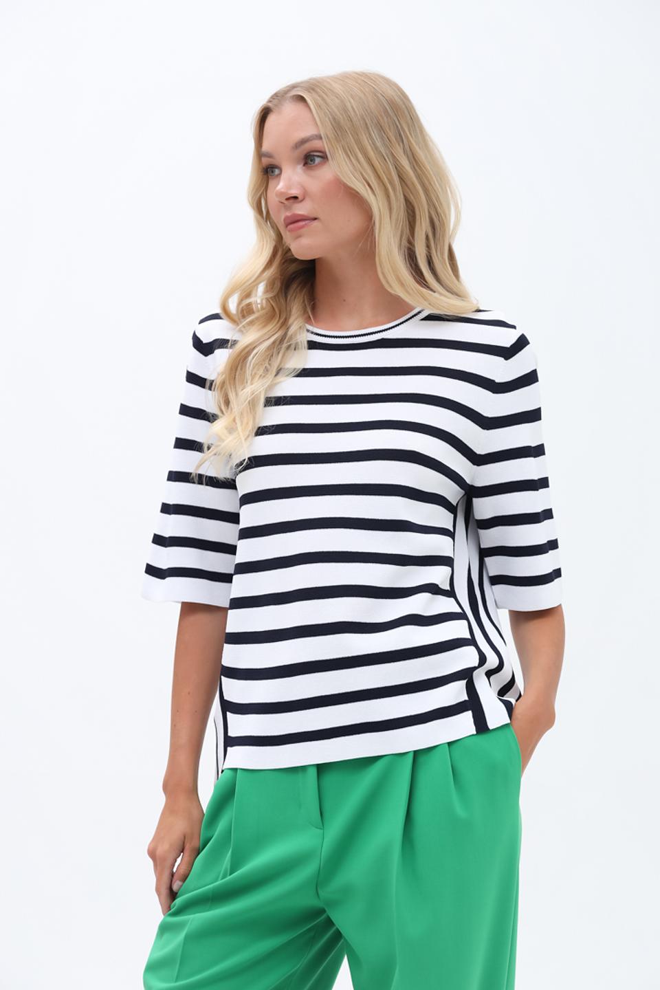 Пуловер Oui в полоску