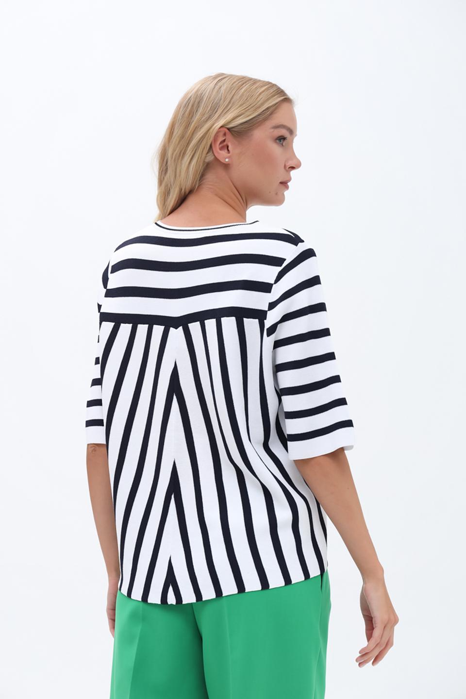 Пуловер Oui в полоску