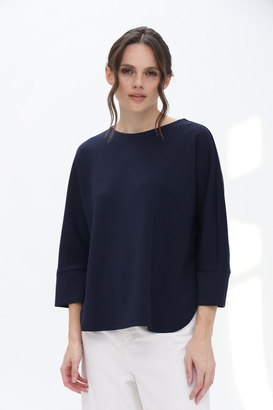 Пуловер Oui женский темно-синий