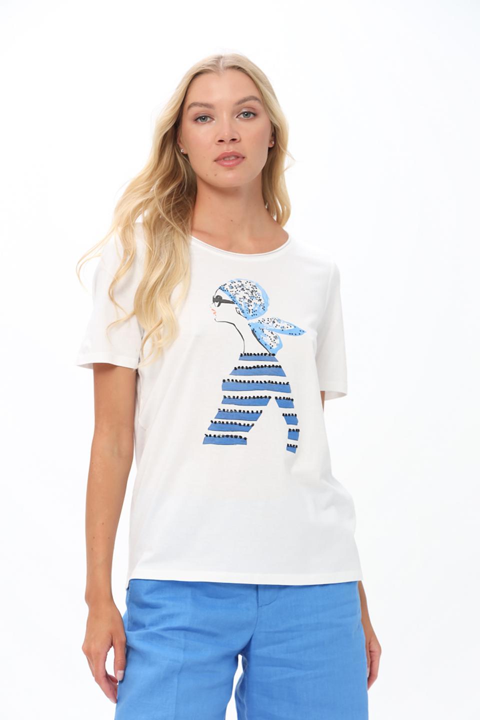 Футболка Oui с принтом голубой