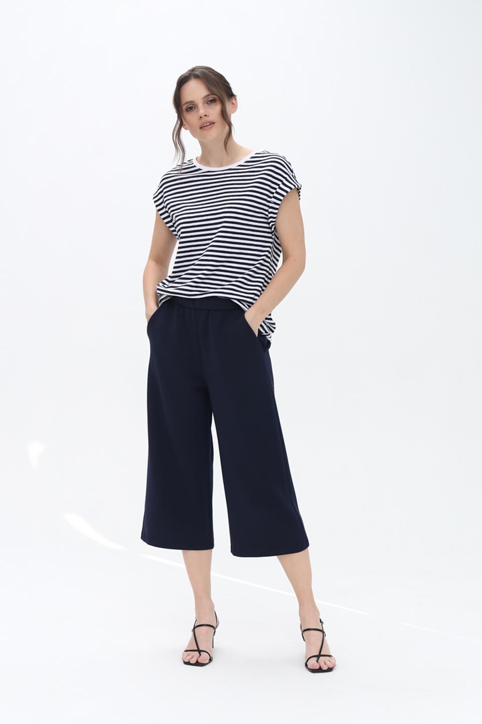 Брюки кюлоты Oui тёмно-синие