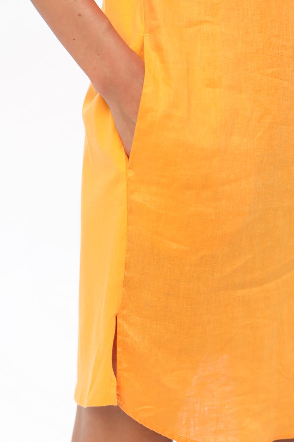 Платье Oui лен оранжевый