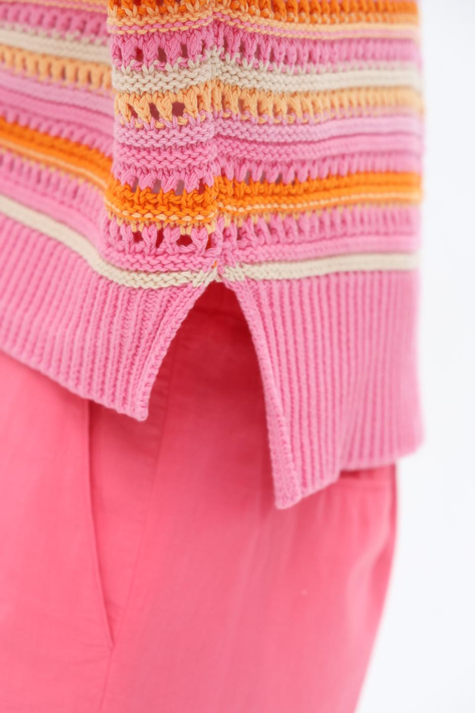 Кардиган Tom Tailor полосатый розовый