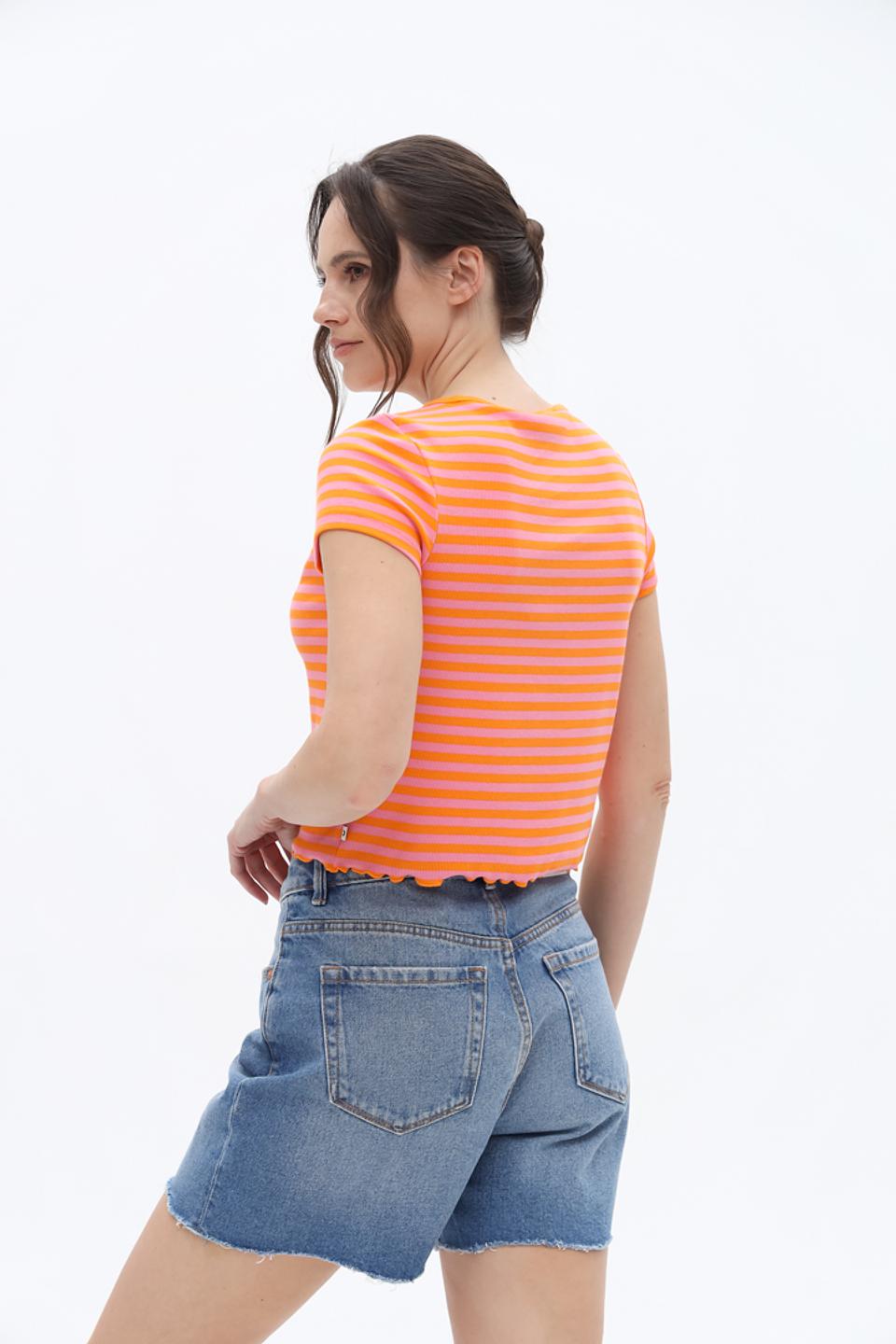 Футболка Tom Tailor полоска оранжевая