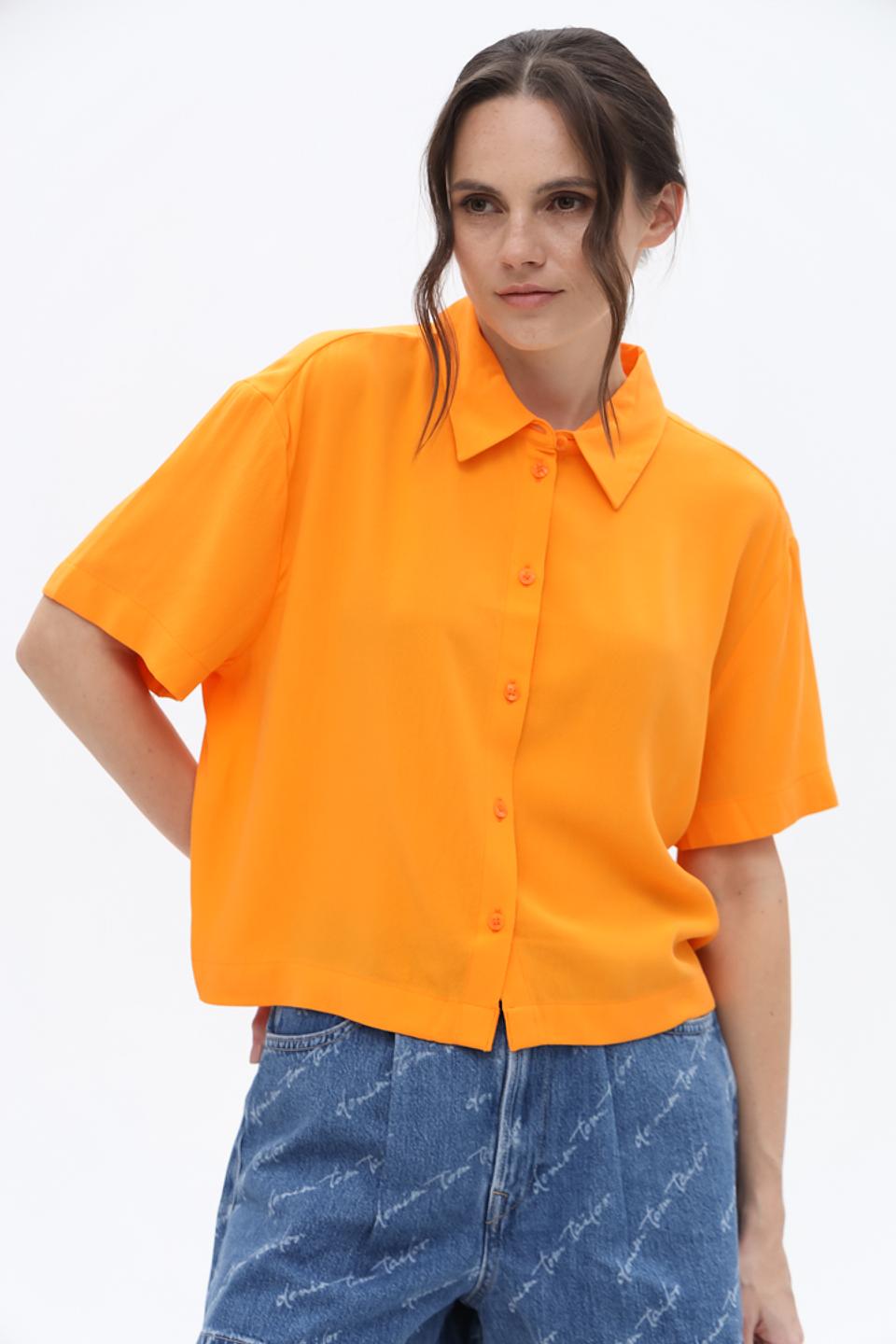 Рубашка Tom Tailor оранжевая