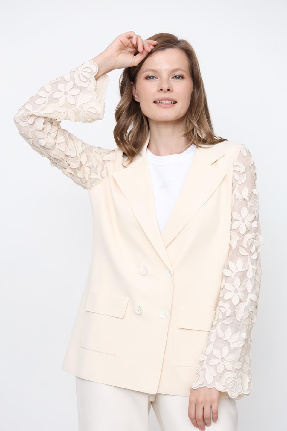 Жакет D. Exterior с кружевом бежевый