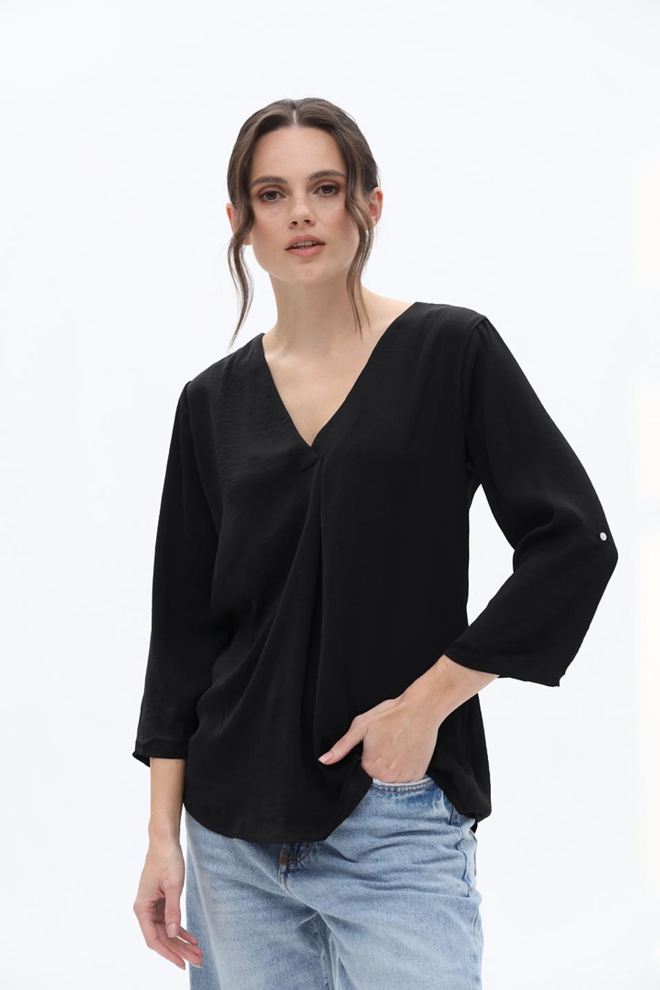 Блуза Alcott женская черная с 3/4 рукавом