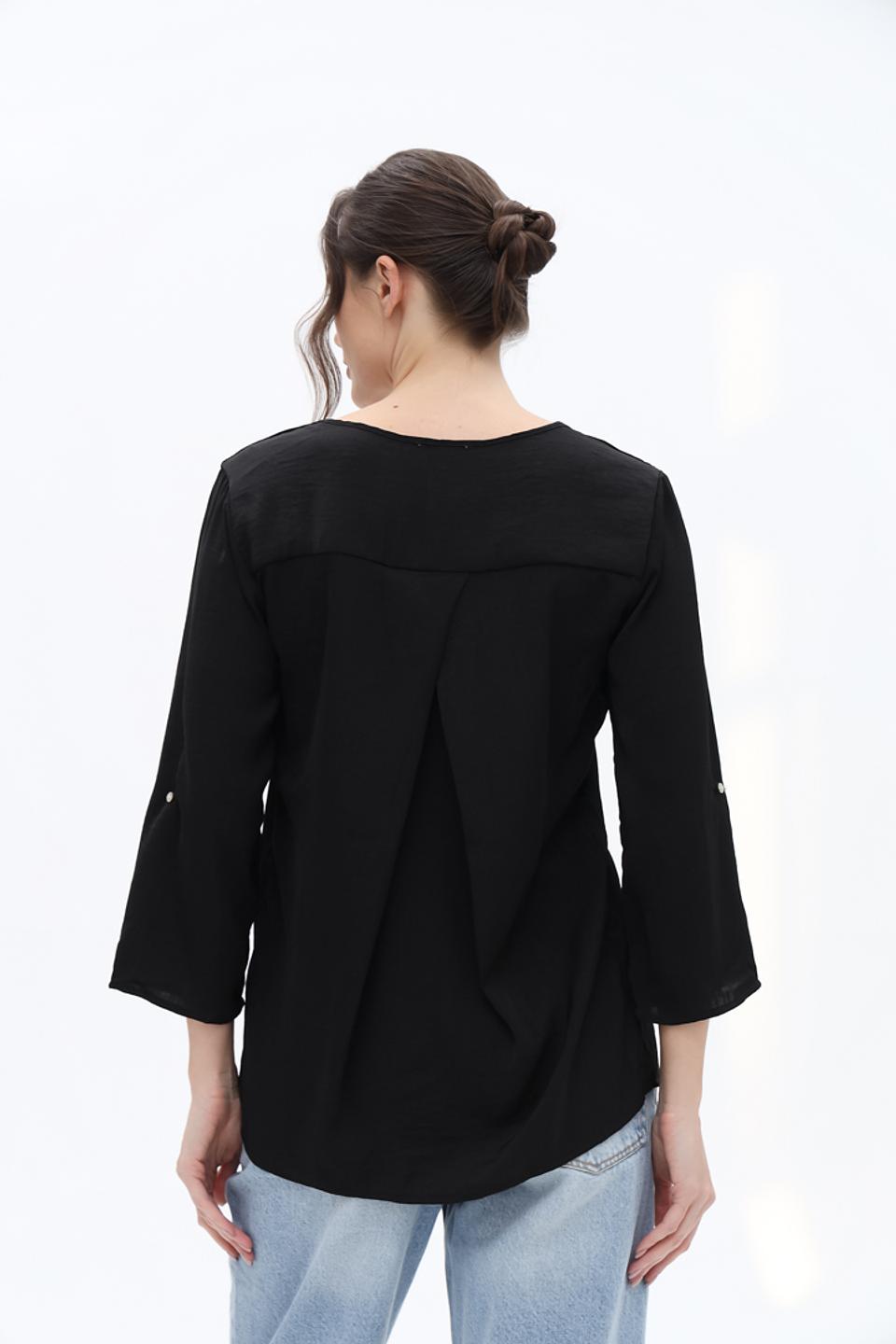 Блуза Alcott женская черная с 3/4 рукавом