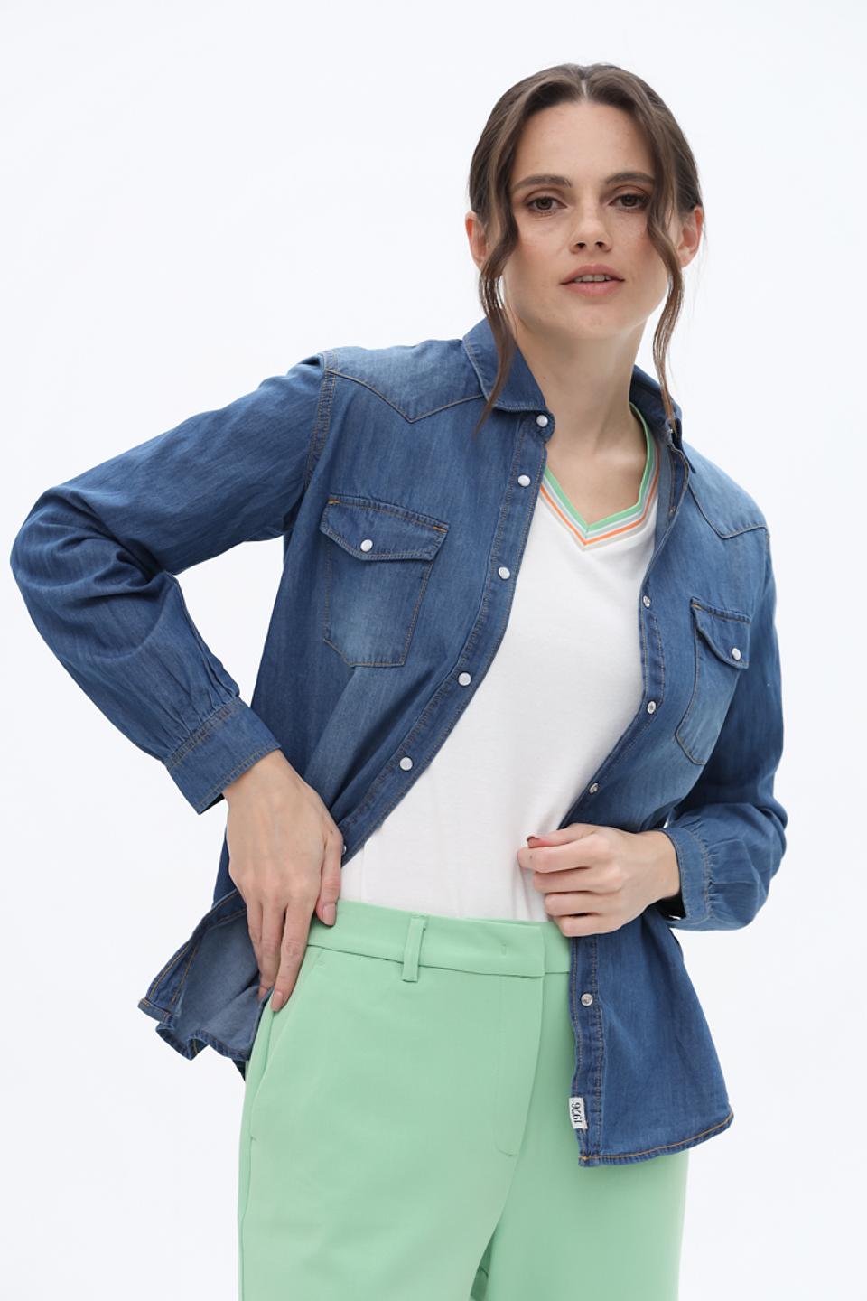 Рубашка Alcott джинсовая синяя