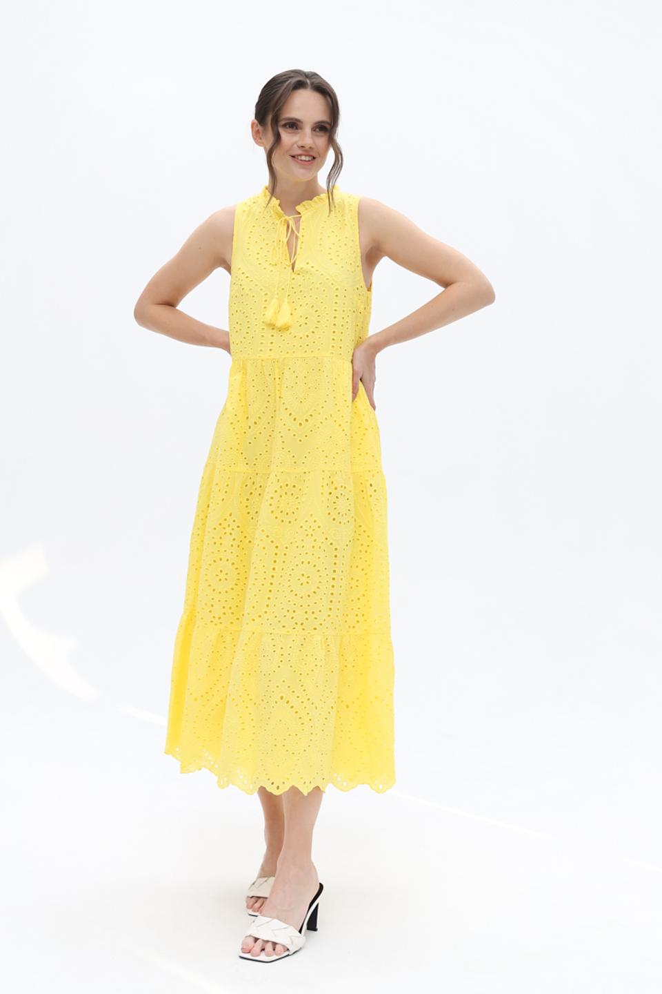 Платье Apart хлопковое жёлтое